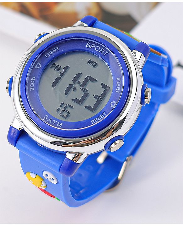 Babyhug Free Size Digital Watch with Dino Applique - Blue