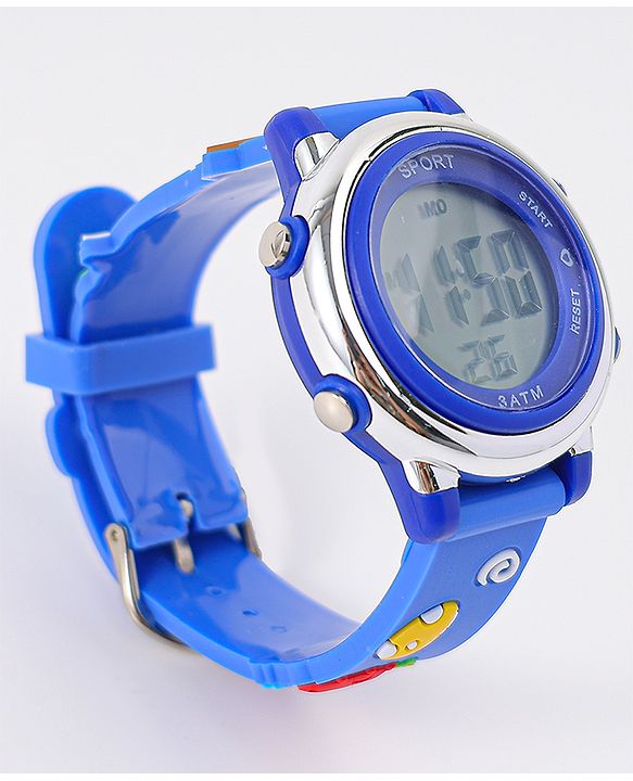 Babyhug Free Size Digital Watch with Dino Applique - Blue