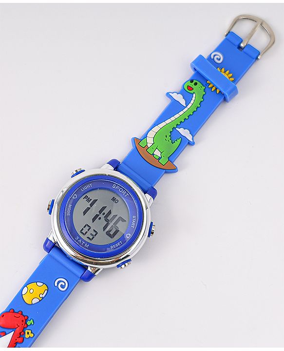 Babyhug Free Size Digital Watch with Dino Applique - Blue