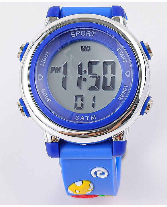Babyhug Free Size Digital Watch with Dino Applique - Blue