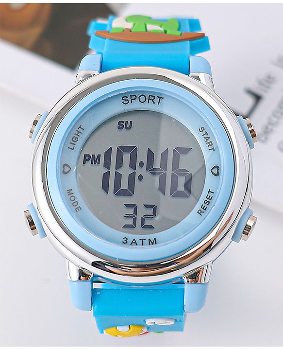 Babyhug Free Size Digital Watch with Dino Applique - Blue
