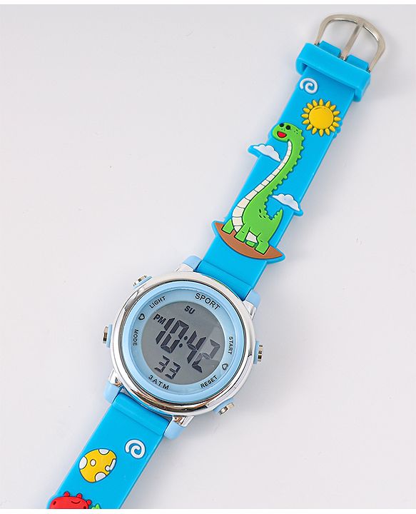 Babyhug Free Size Digital Watch with Dino Applique - Blue