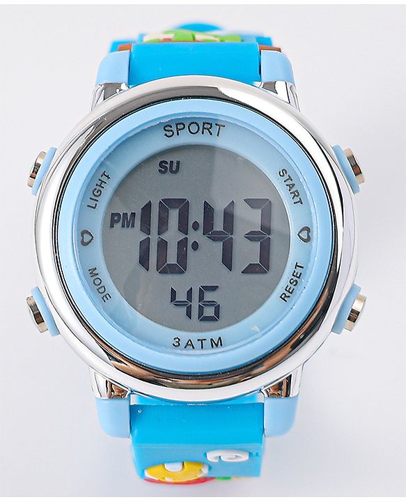 Babyhug Free Size Digital Watch with Dino Applique - Blue