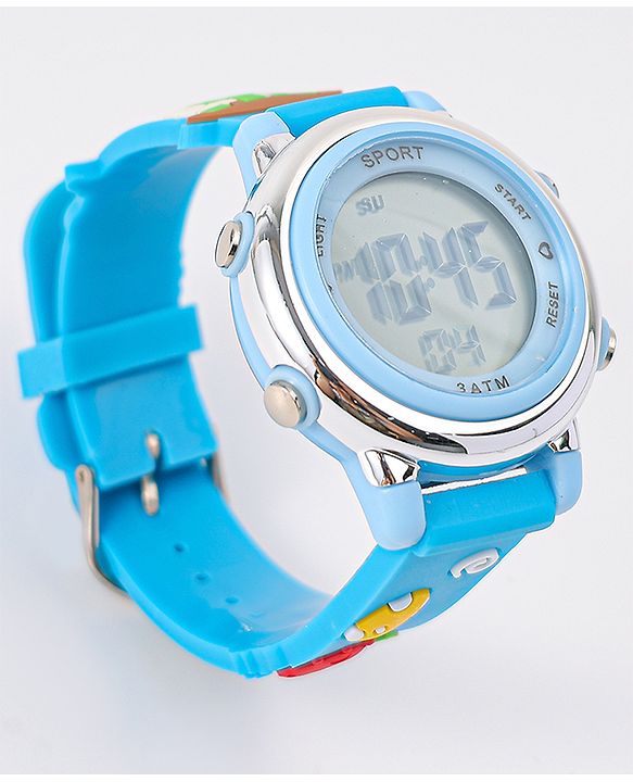 Babyhug Free Size Digital Watch with Dino Applique - Blue