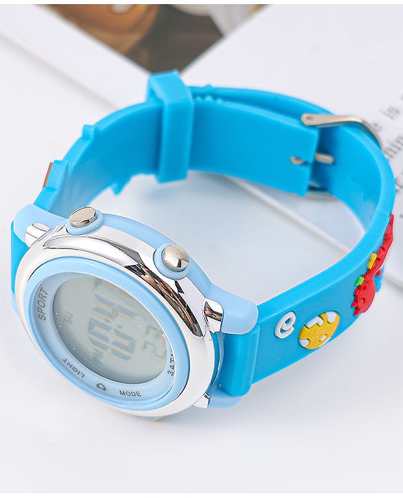 Babyhug Free Size Digital Watch with Dino Applique - Blue