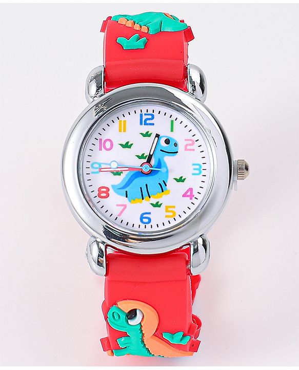 Babyhug Analog Watch with Dino Design - Red