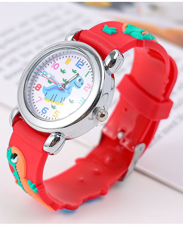 Babyhug Analog Watch with Dino Design - Red