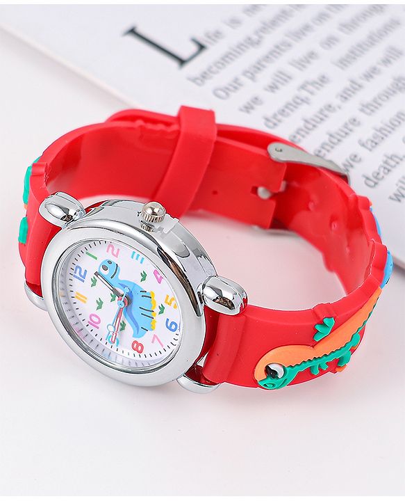 Babyhug Analog Watch with Dino Design - Red