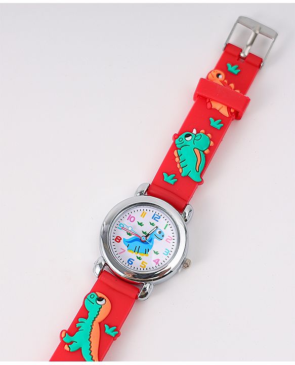 Babyhug Analog Watch with Dino Design - Red