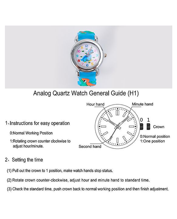 Babyhug Analog Watch with Dino Design - Red