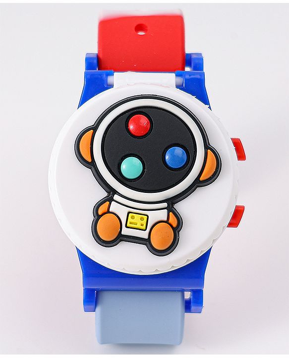 Babyhug Free Size Digital Watch With Astronaut Applique - Blue