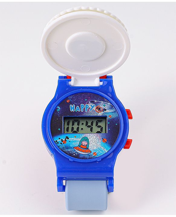 Babyhug Free Size Digital Watch With Astronaut Applique - Blue