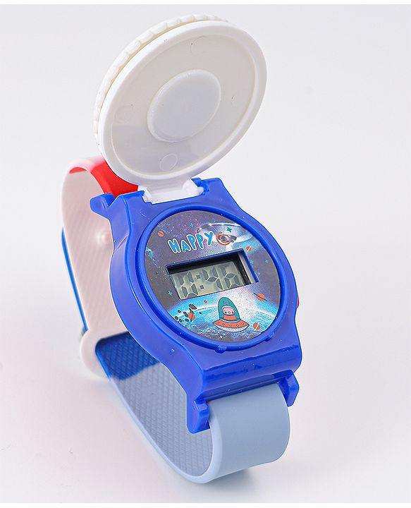 Babyhug Free Size Digital Watch With Astronaut Applique - Blue
