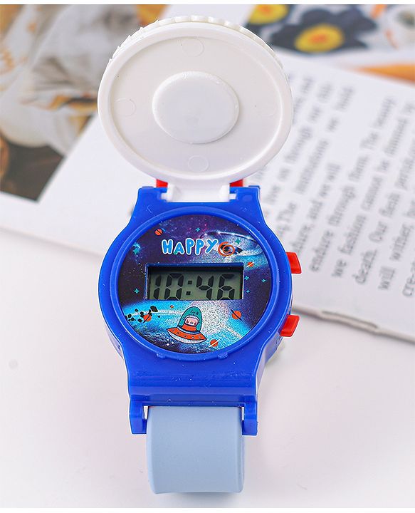 Babyhug Free Size Digital Watch With Astronaut Applique - Blue