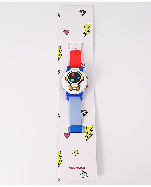 Babyhug Free Size Digital Watch With Astronaut Applique - Blue