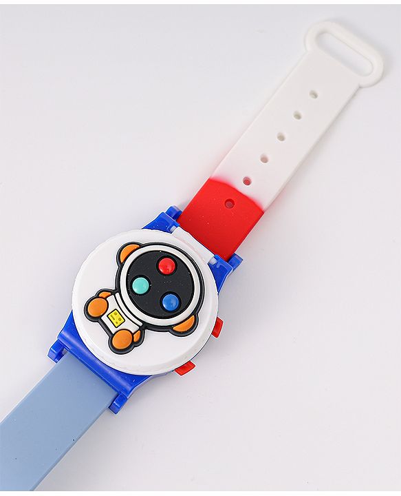 Babyhug Free Size Digital Watch With Astronaut Applique - Blue