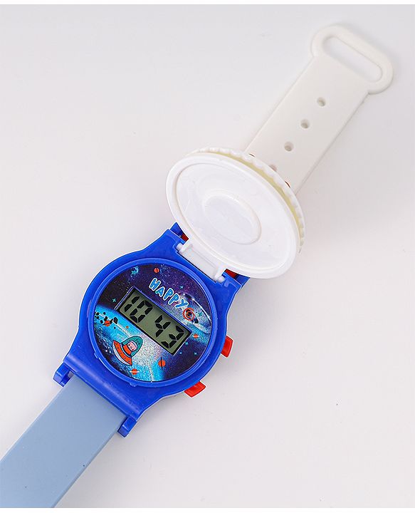 Babyhug Free Size Digital Watch With Astronaut Applique - Blue