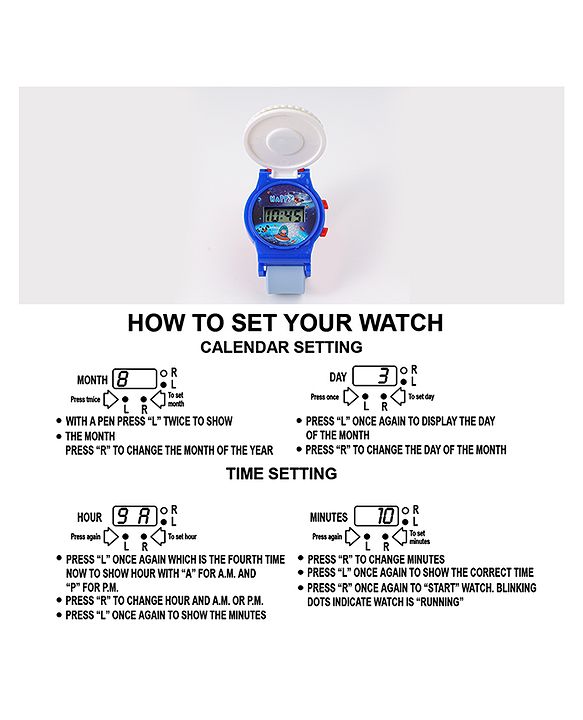 Babyhug Free Size Digital Watch With Astronaut Applique - Blue
