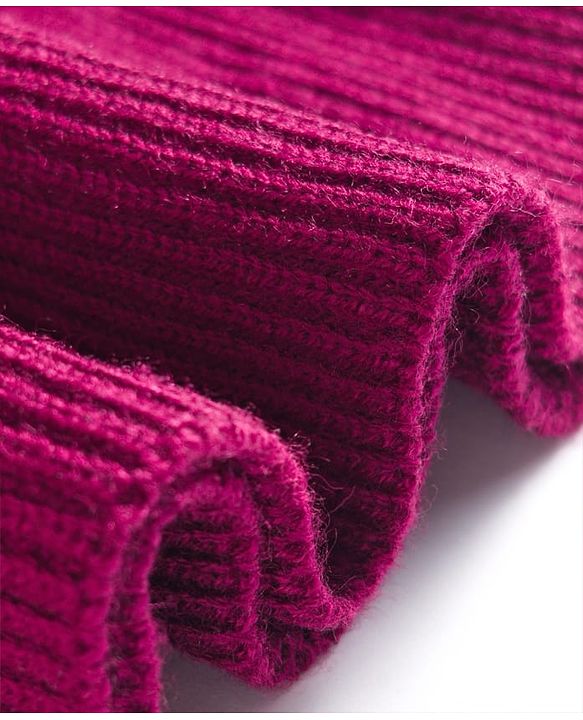 Babyhug Knit Full Sleeves Sweater Set With Heart Design - Wine