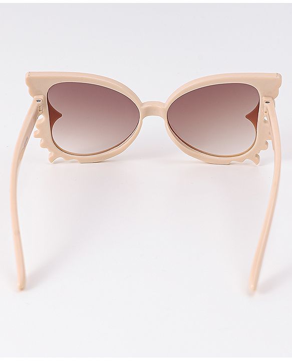 Babyhug Heart Shaped Sunglasses with Floral Applique - Beige