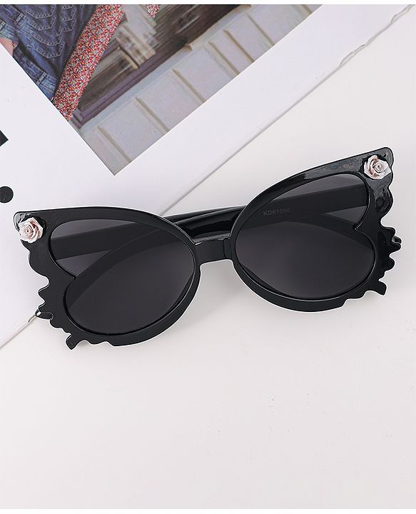 Babyhug Heart Shaped Sunglasses with Floral Applique - Beige