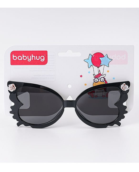 Babyhug Heart Shaped Sunglasses with Floral Applique - Beige