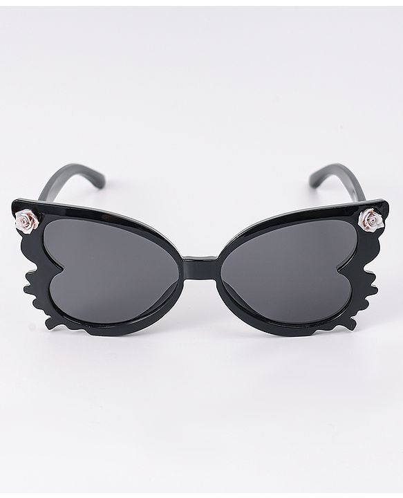 Babyhug Heart Shaped Sunglasses with Floral Applique - Beige