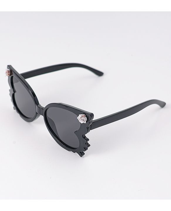 Babyhug Heart Shaped Sunglasses with Floral Applique - Beige