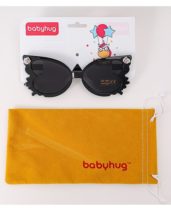 Babyhug Heart Shaped Sunglasses with Floral Applique - Beige