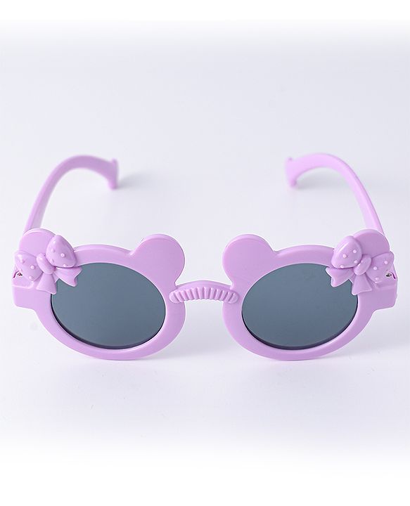 Babyhug Solid Coloured Sunglasses With Bow Design - Purple