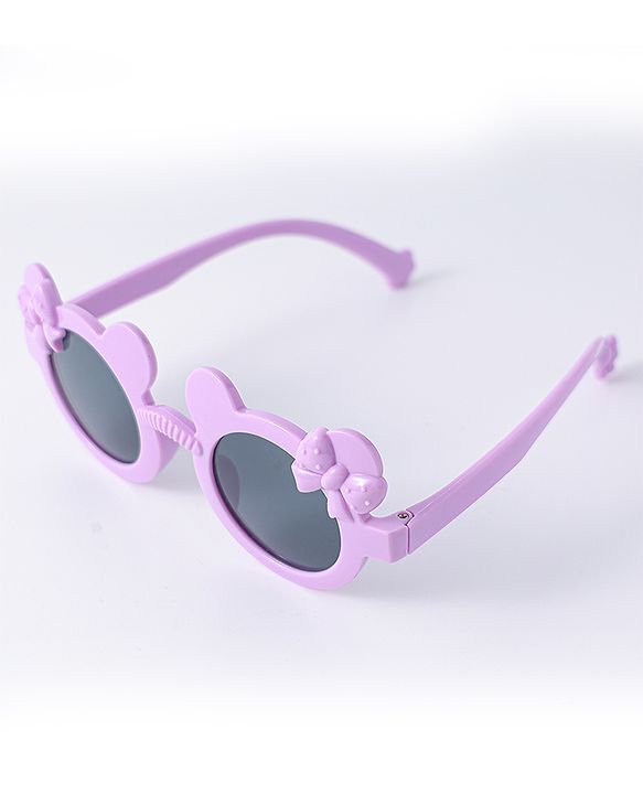 Babyhug Solid Coloured Sunglasses With Bow Design - Purple