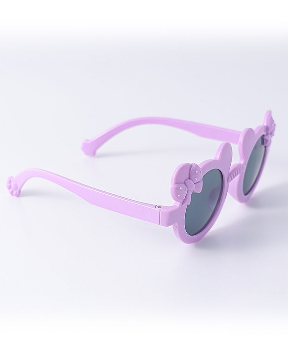 Babyhug Solid Coloured Sunglasses With Bow Design - Purple