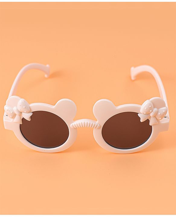 Babyhug Solid Coloured Sunglasses With Bow Design - White