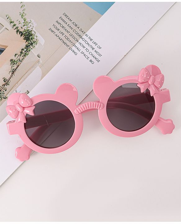 Babyhug Solid Coloured Sunglasses With Bow Design - White