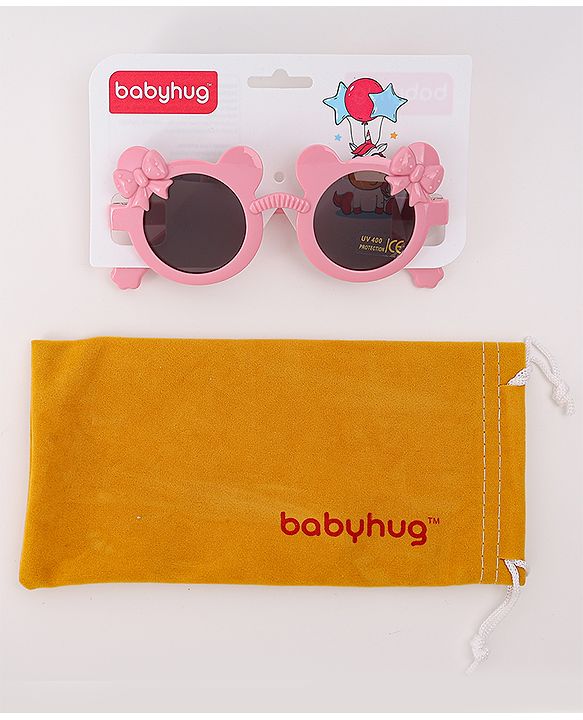 Babyhug Solid Coloured Sunglasses With Bow Design - White