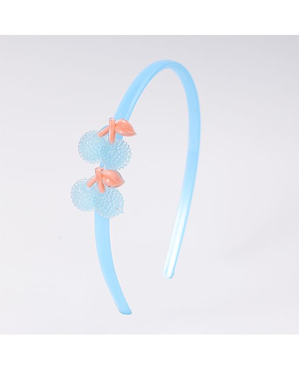 Babyhug Hairband with Bow Applique Free Size Pack Of 3 - Light Blue