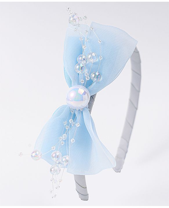 Babyhug Hairband with Bow Applique & Pearl Detailing Free Size - Pink