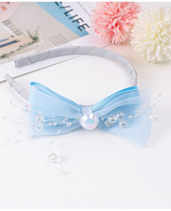 Babyhug Hairband with Bow Applique & Pearl Detailing Free Size - Pink