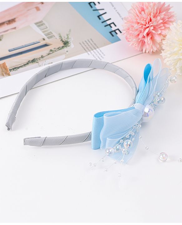 Babyhug Hairband with Bow Applique & Pearl Detailing Free Size - Pink