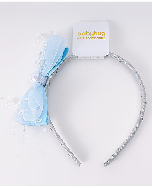 Babyhug Hairband with Bow Applique & Pearl Detailing Free Size - Pink