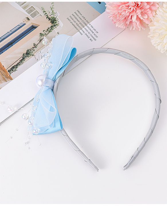 Babyhug Hairband with Bow Applique & Pearl Detailing Free Size - Pink