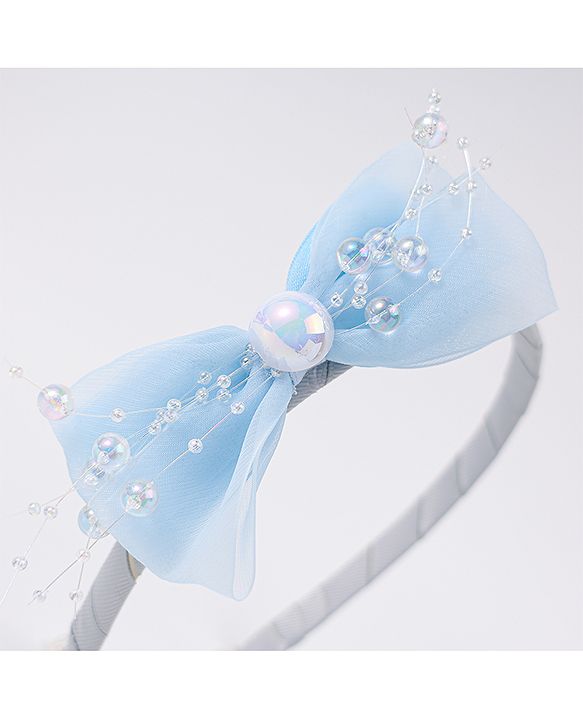Babyhug Hairband with Bow Applique & Pearl Detailing Free Size - Pink