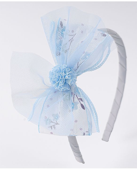 Babyhug Hairband With Bow Applique Free Size - Blue