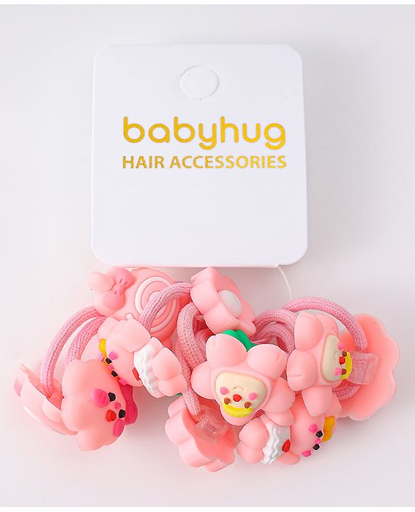 Babyhug Free Size Rubber Bands With Applique Pack Of 10 - Multi Colour