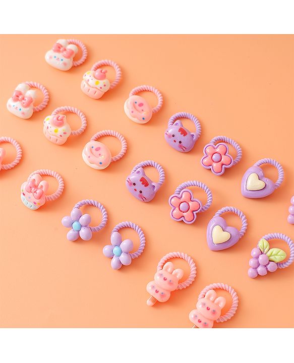 Babyhug Free Size Rubber Bands With Applique Pack Of 20 - Multi Colour