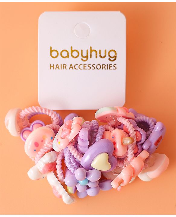 Babyhug Free Size Rubber Bands With Applique Pack Of 20 - Multi Colour