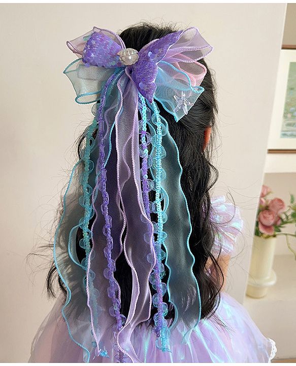 Babyhug Hair Clip with Bow & Butterfly Applique - Pink & Plum