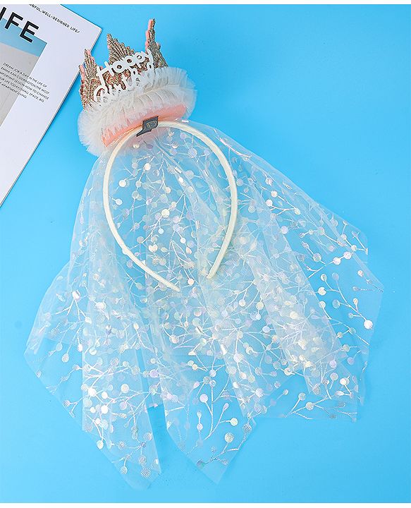 Babyhug Hair Bands With Tiara - Pink