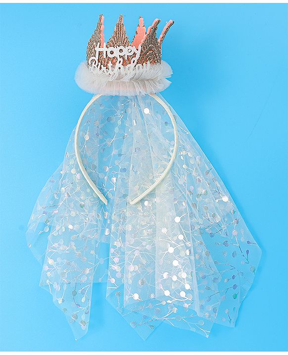 Babyhug Hair Bands With Tiara - Pink
