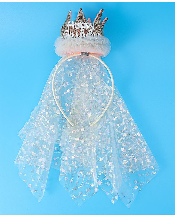 Babyhug Hair Bands With Tiara - Pink